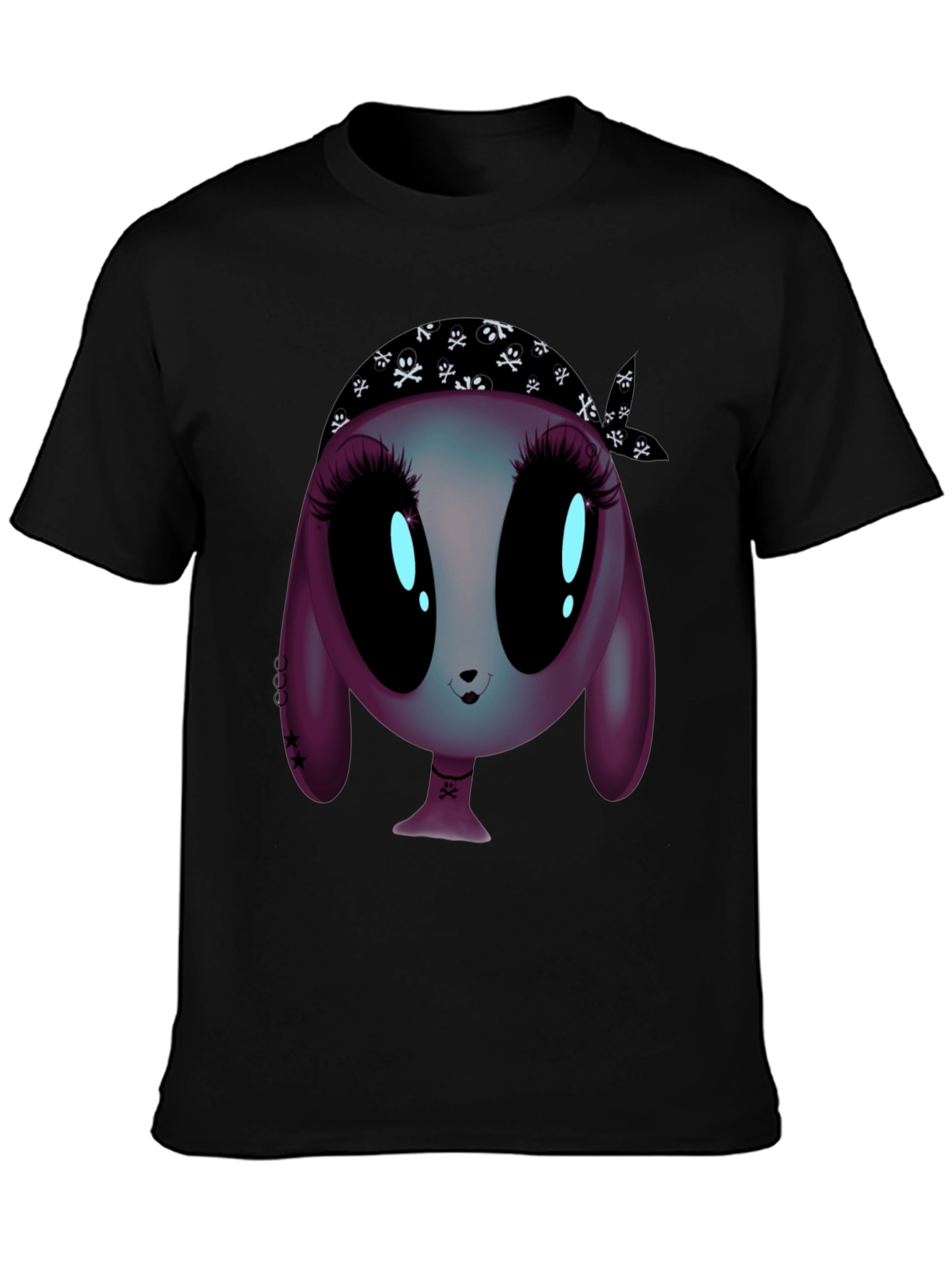 Alien Cartoon Graphic Tee - Unisex Black T-Shirt