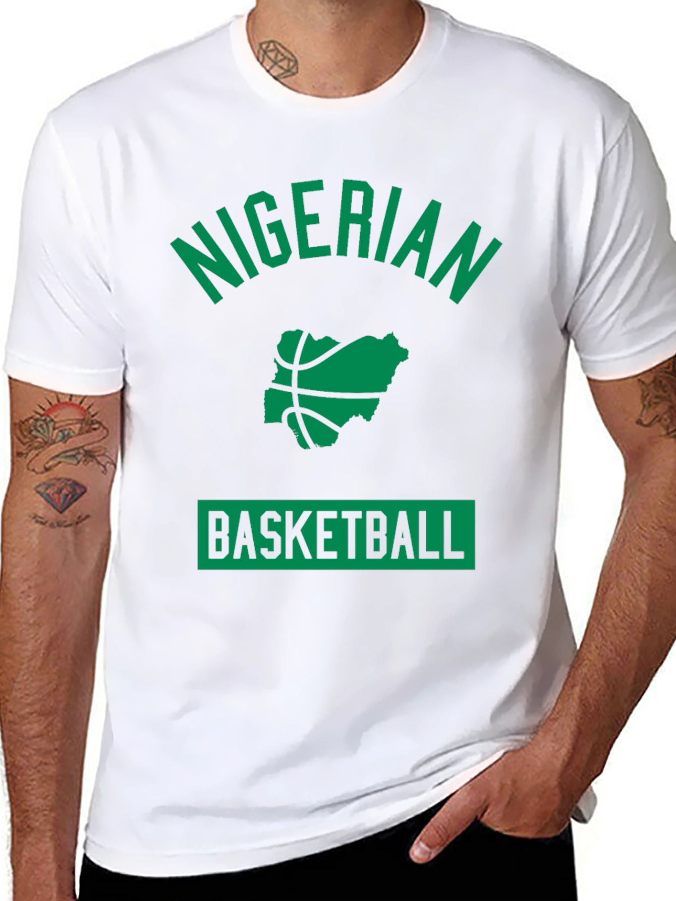 Nigerian Basketball Graphic T-Shirt - Black