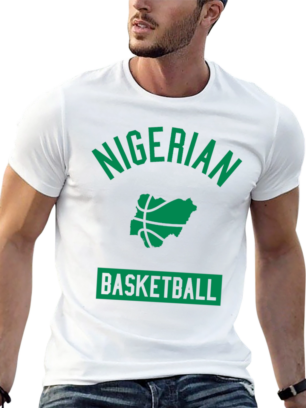 Nigerian Basketball Graphic T-Shirt - Black