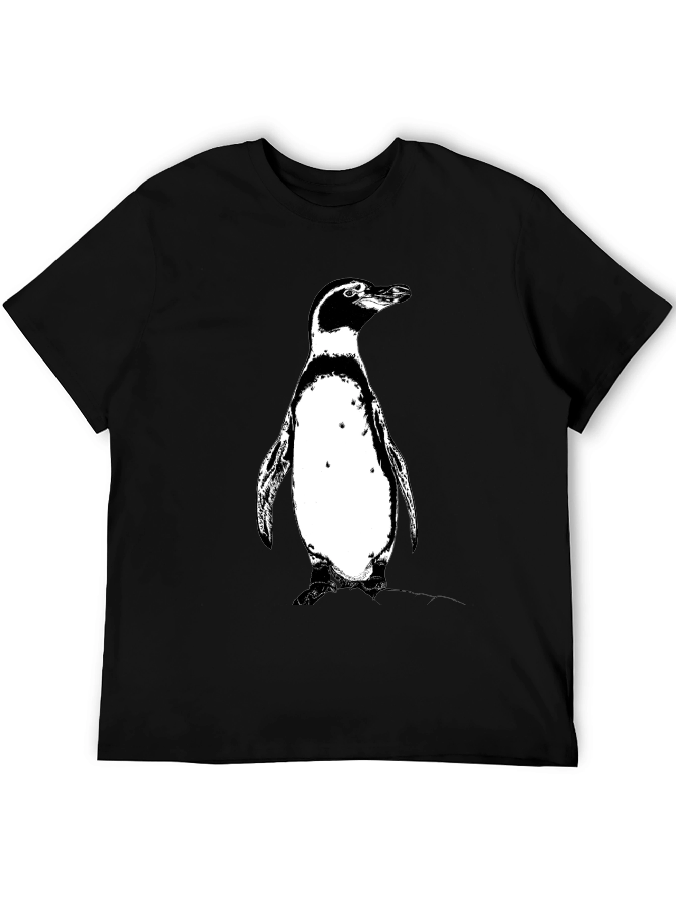 Penguin Graphic Tee - Black Cotton T-Shirt