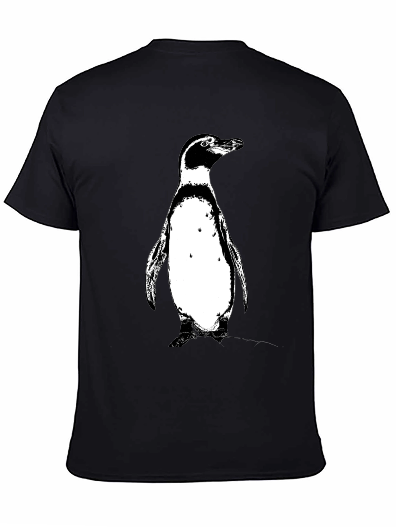 Penguin Graphic Tee - Black Cotton T-Shirt