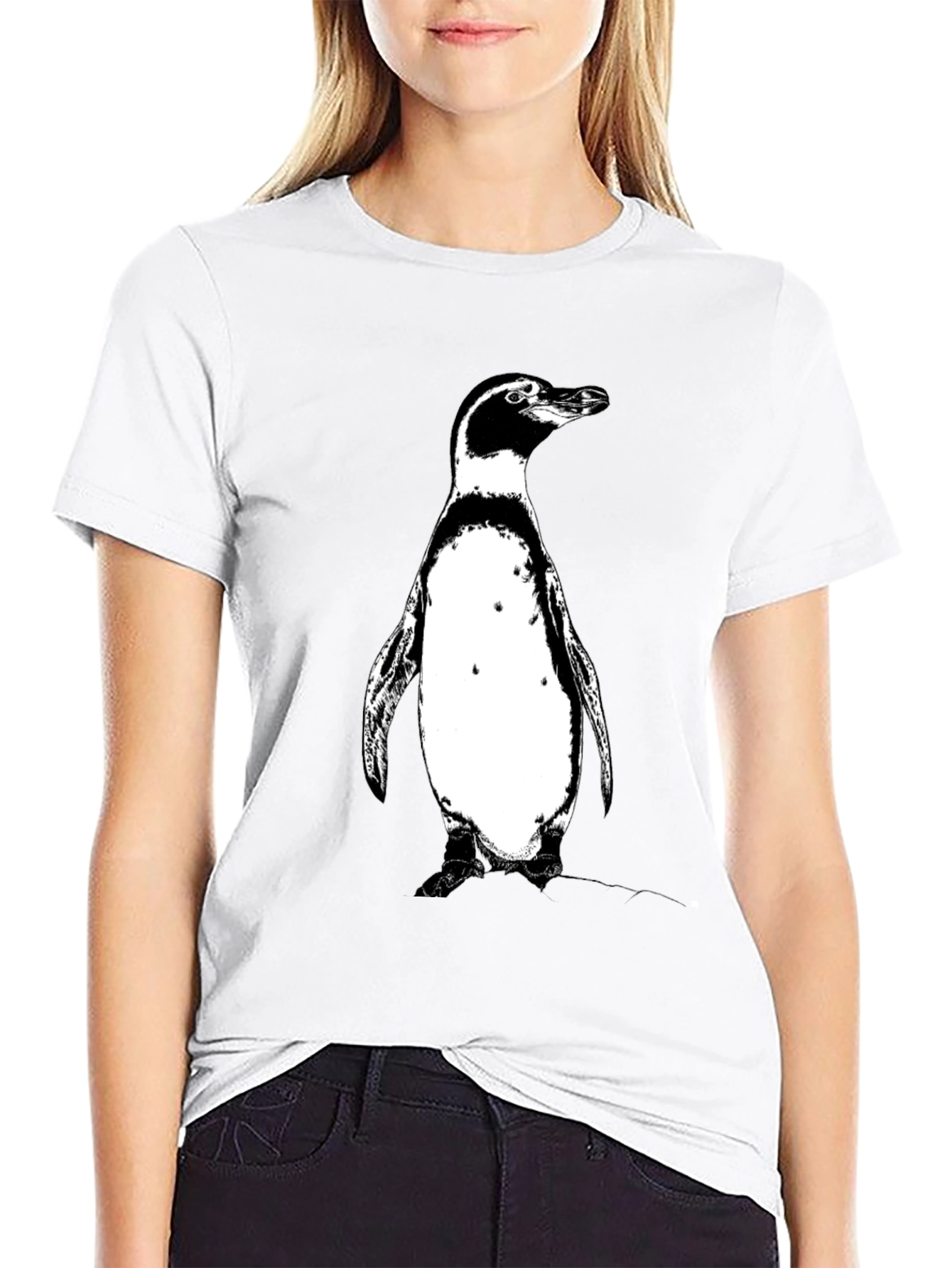 Penguin Graphic Tee - Black Cotton T-Shirt
