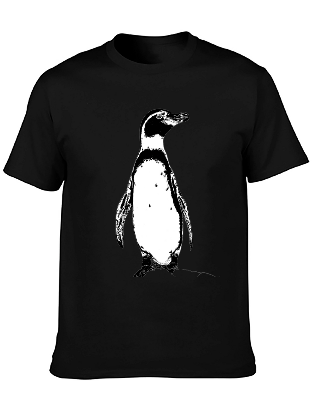 Penguin Graphic Tee - Black Cotton T-Shirt