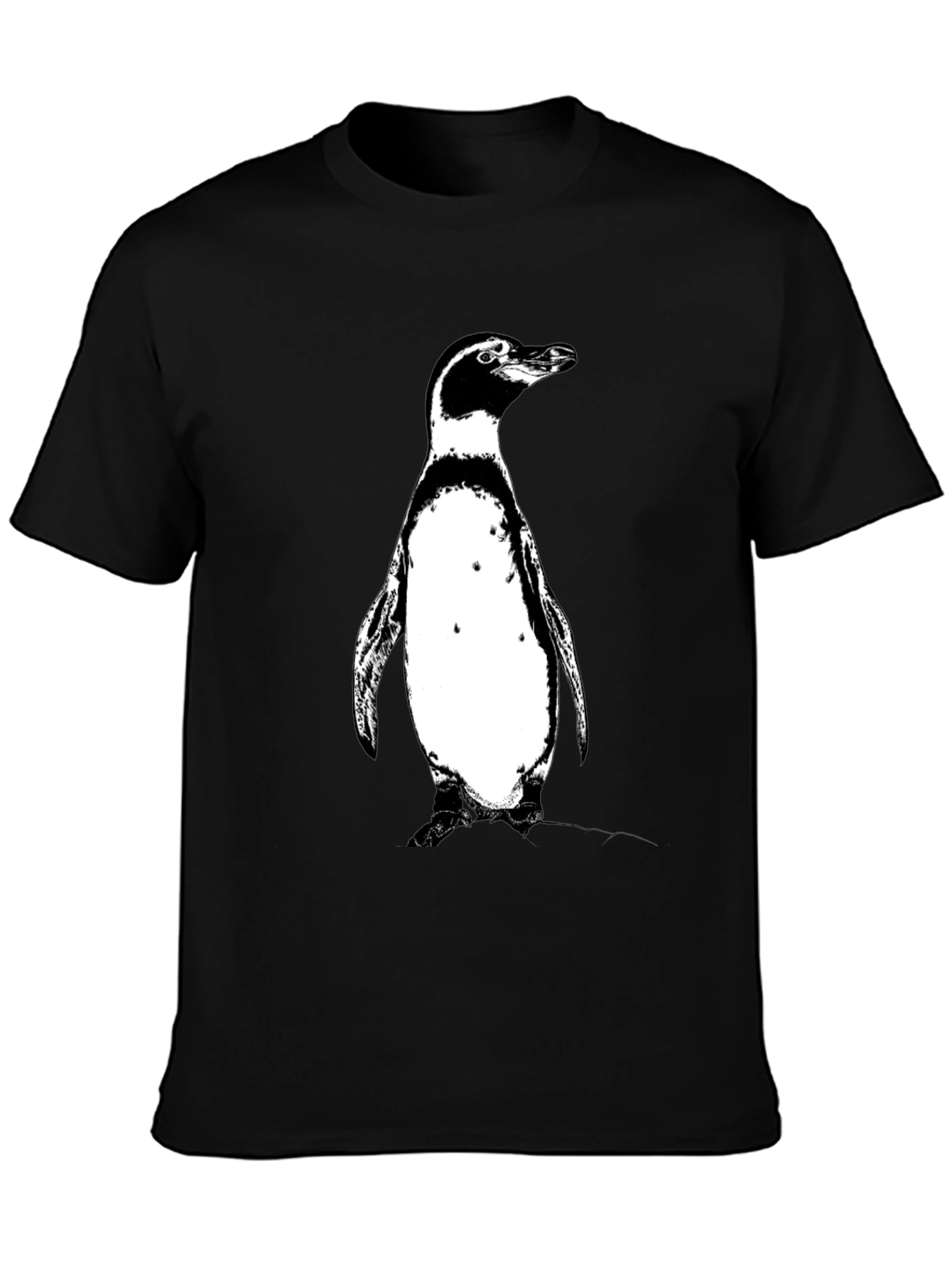 Penguin Graphic Tee - Black Cotton T-Shirt