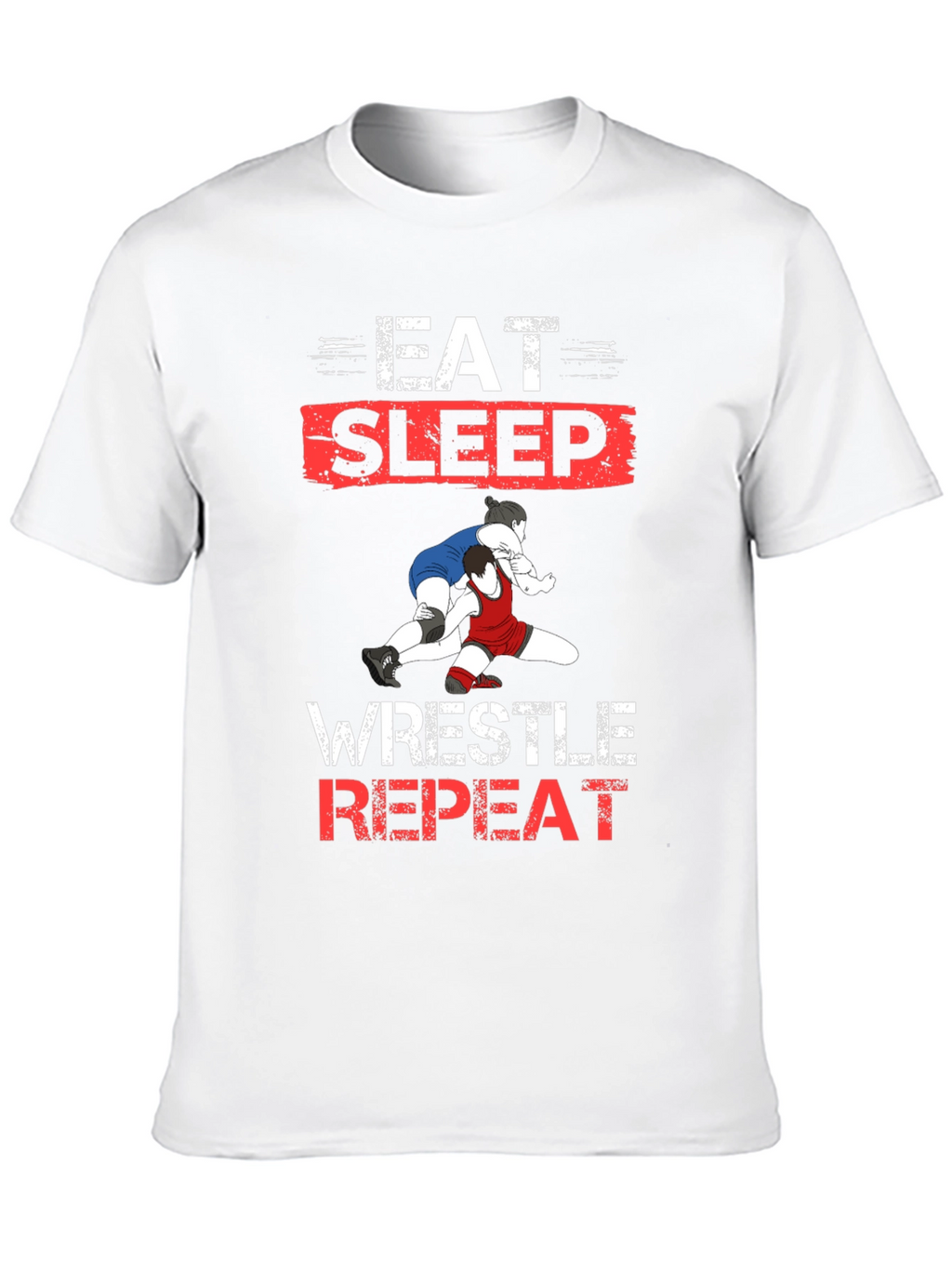 Eat Sleep Wrestle Repeat Black T-Shirt