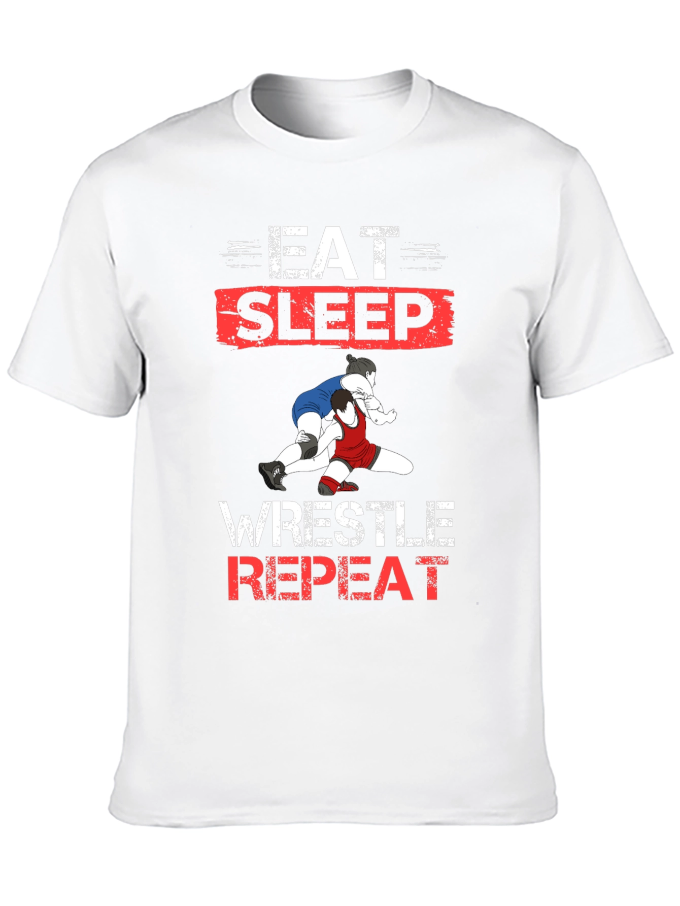 Eat Sleep Wrestle Repeat Black T-Shirt