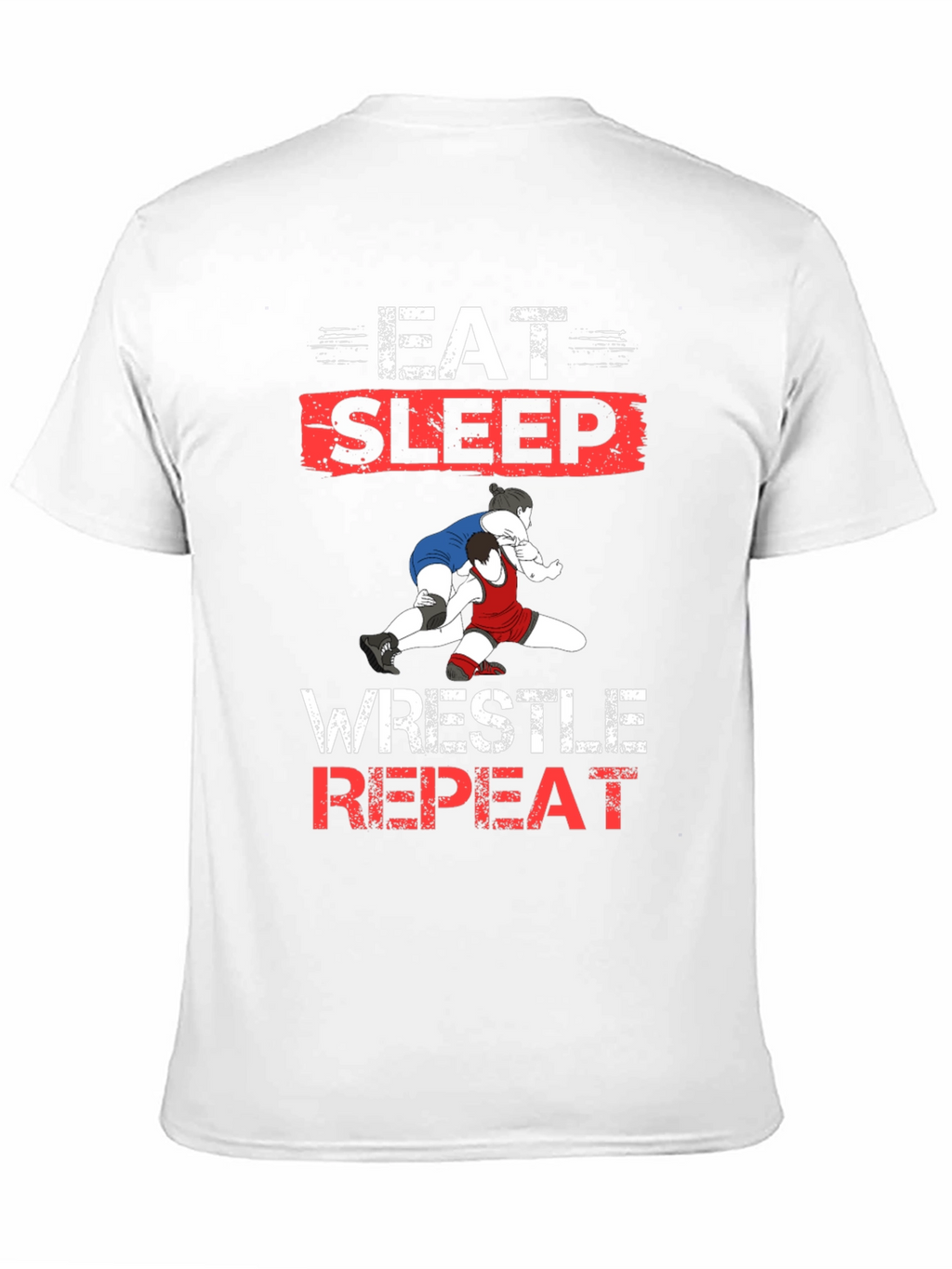 Eat Sleep Wrestle Repeat Black T-Shirt