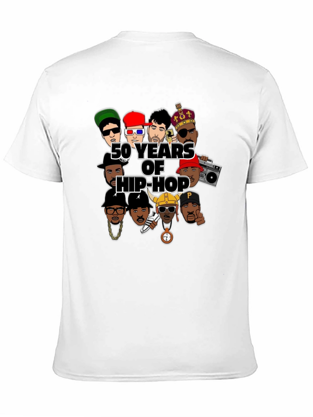 50 Years of Hip-Hop Graphic Black T-Shirt