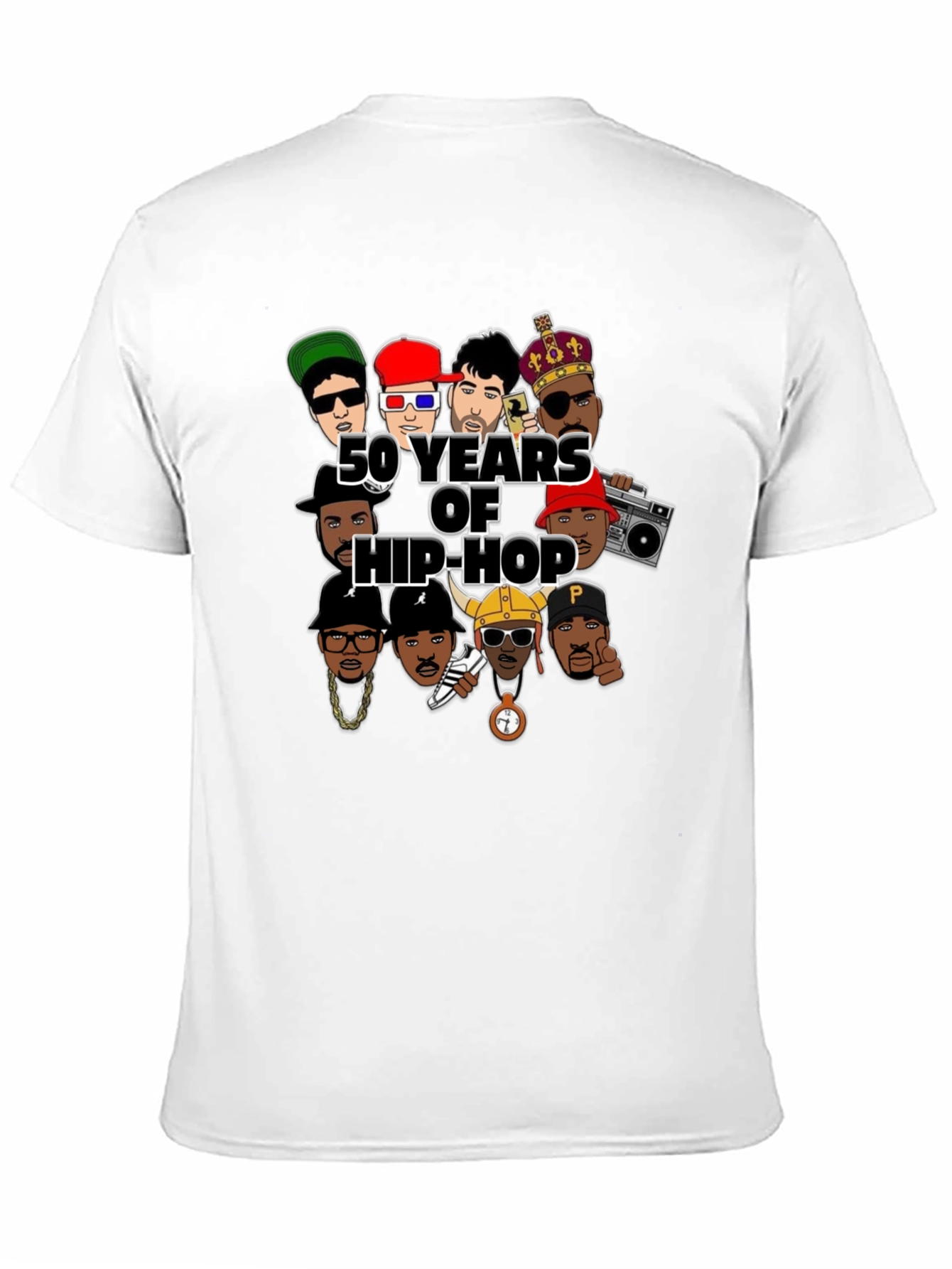 50 Years of Hip-Hop Graphic Black T-Shirt