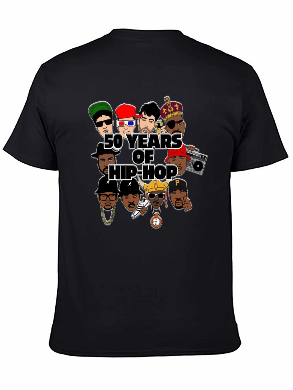 50 Years of Hip-Hop Graphic Black T-Shirt