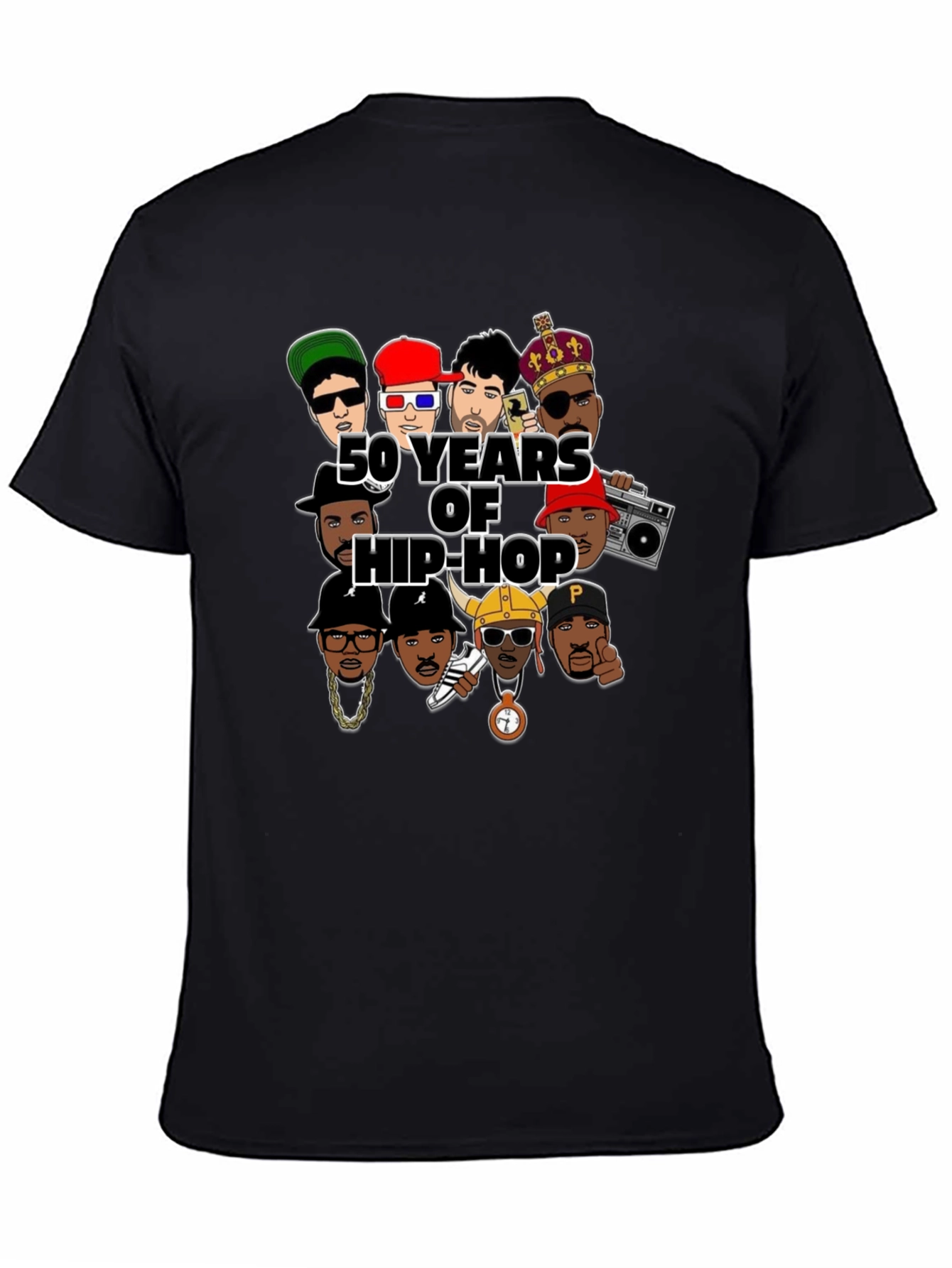 50 Years of Hip-Hop Graphic Black T-Shirt