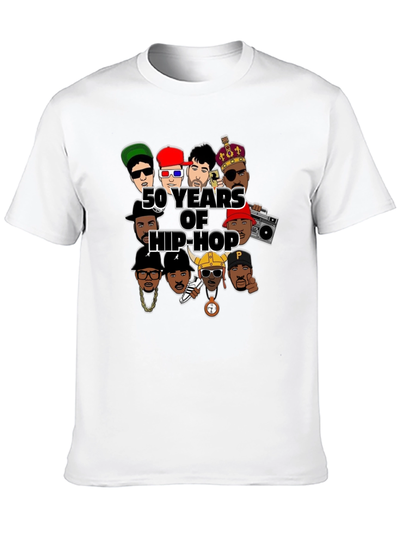 50 Years of Hip-Hop Graphic Black T-Shirt