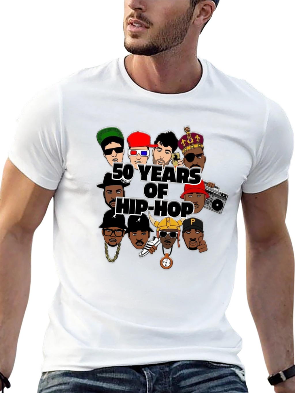 50 Years of Hip-Hop Graphic Black T-Shirt