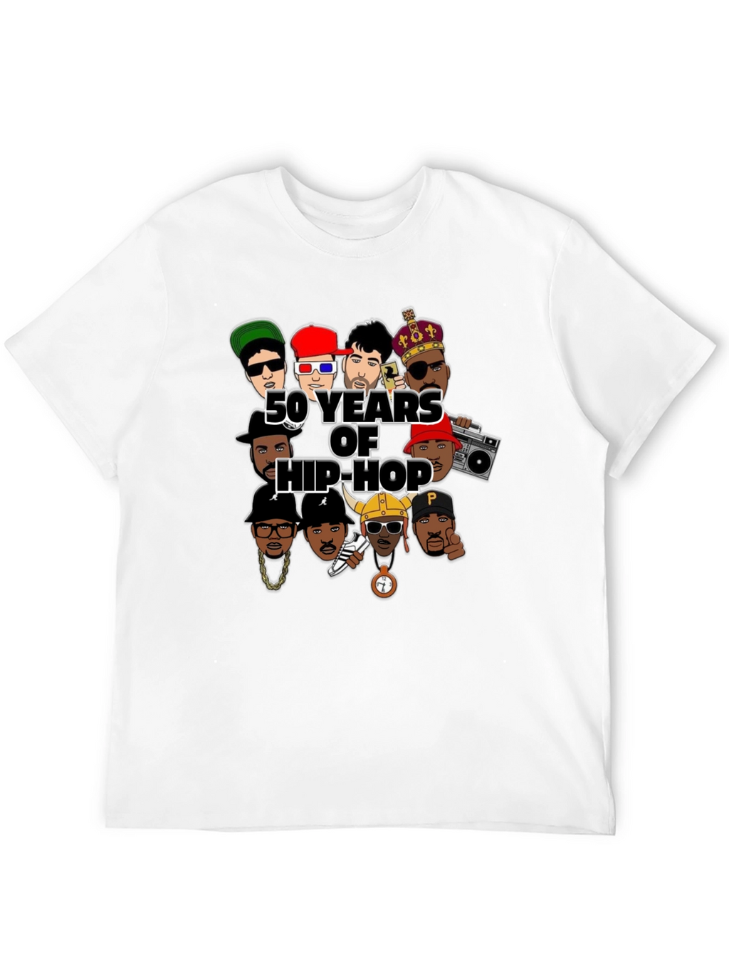 50 Years of Hip-Hop Graphic Black T-Shirt