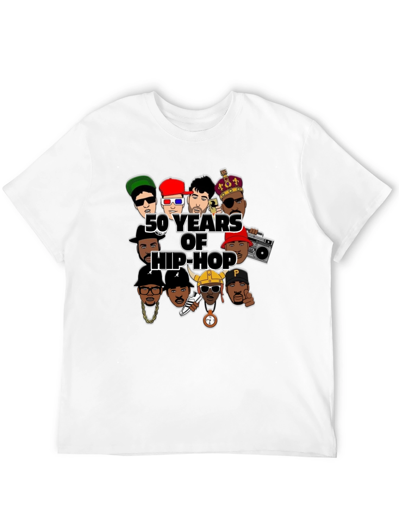 50 Years of Hip-Hop Graphic Black T-Shirt
