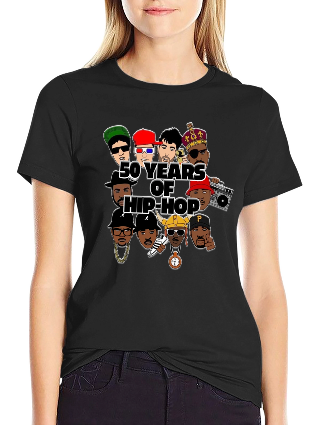 50 Years of Hip-Hop Graphic Black T-Shirt