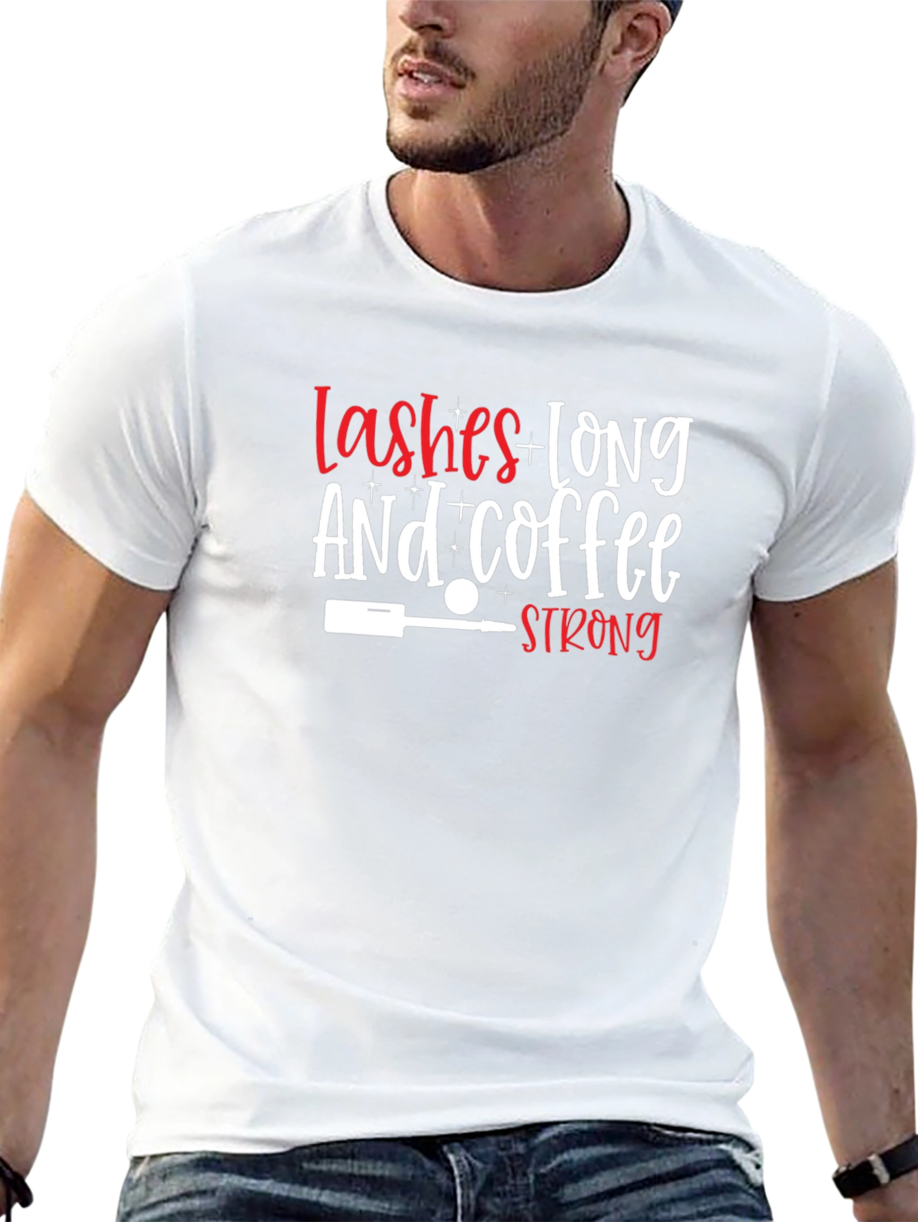 Lashes Long & Coffee Strong Graphic T-Shirt