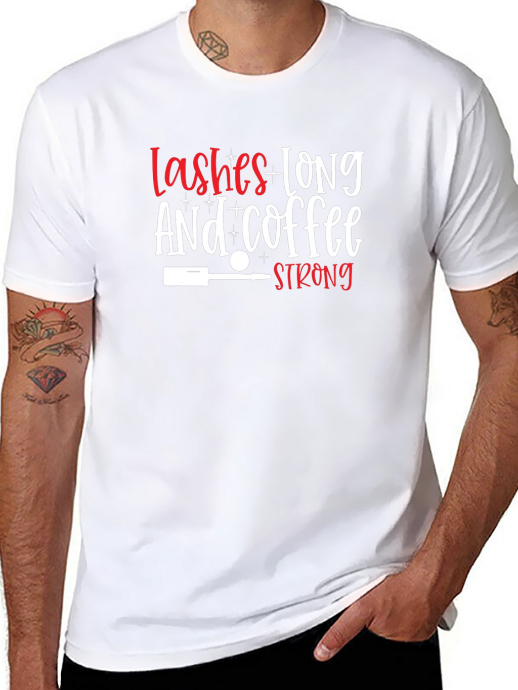 Lashes Long & Coffee Strong Graphic T-Shirt