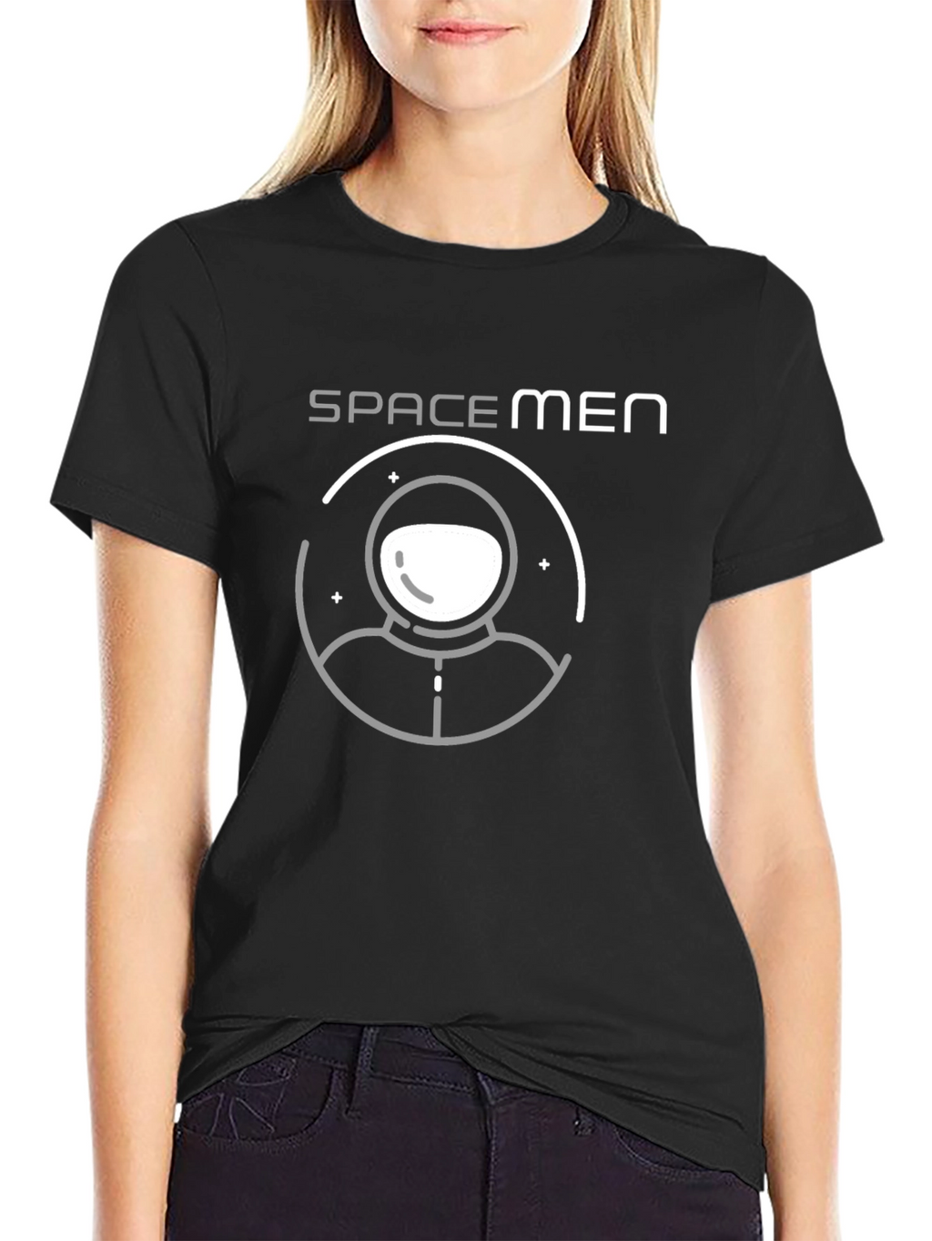 Spacemen Graphic Print Black T-Shirt