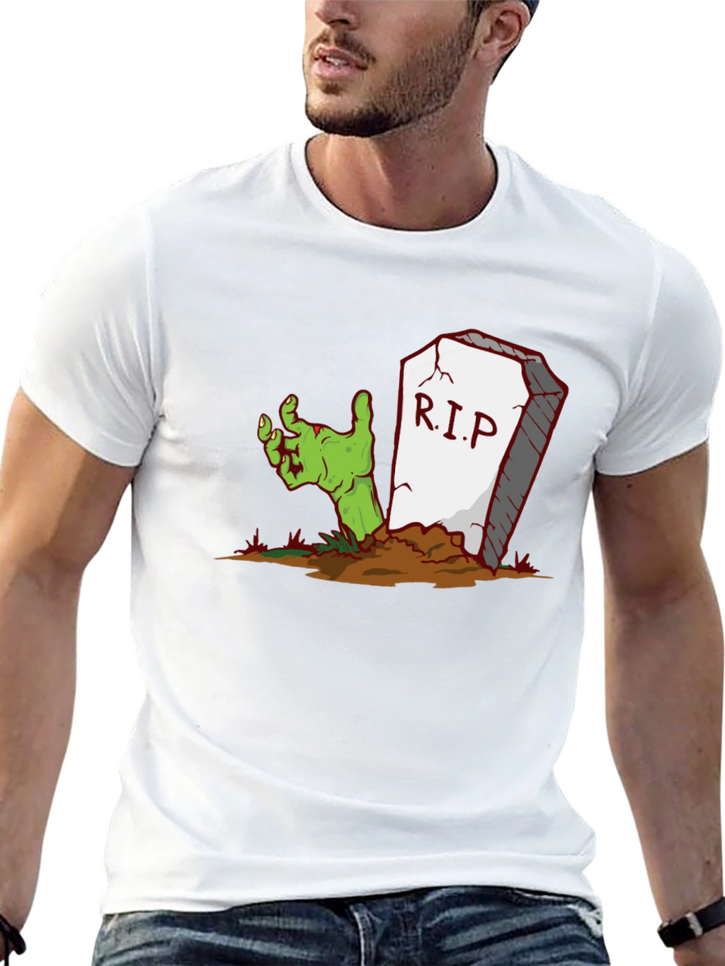 Zombie Hand RIP T-Shirt - Halloween Apparel