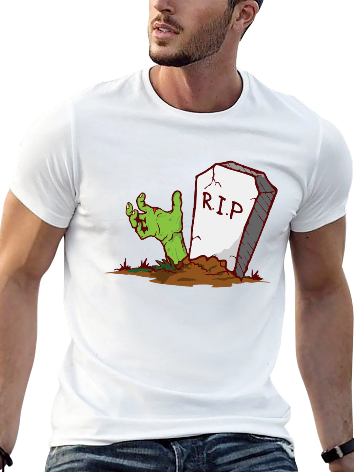 Zombie Hand RIP T-Shirt - Halloween Apparel