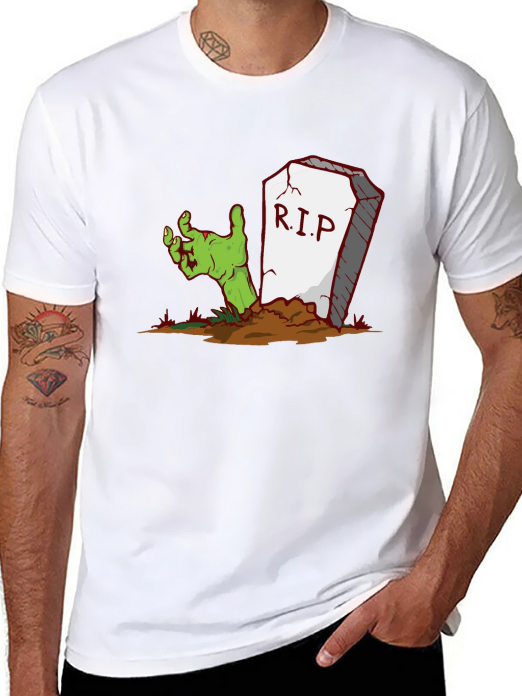 Zombie Hand RIP T-Shirt - Halloween Apparel