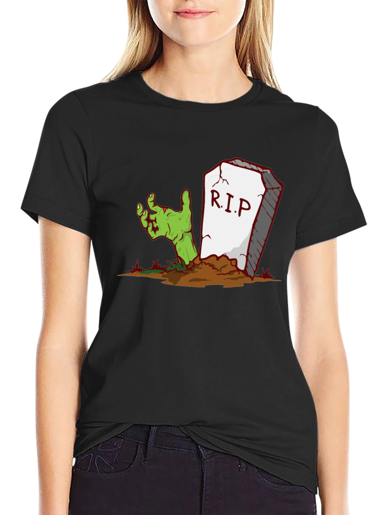 Zombie Hand RIP T-Shirt - Halloween Apparel
