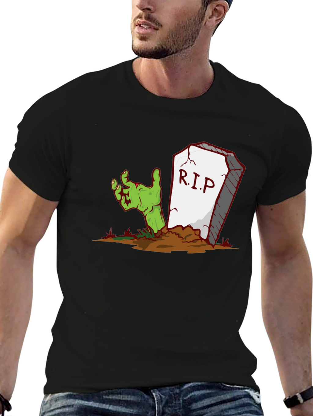 Zombie Hand RIP T-Shirt - Halloween Apparel