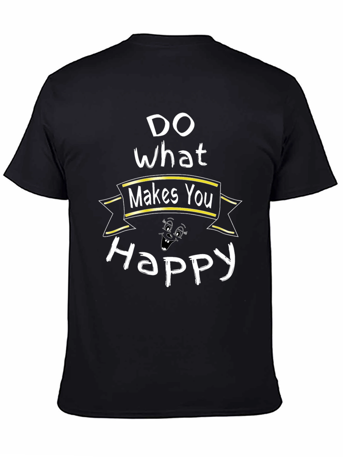 Do What Makes You Happy Graphic Tee - Black Cotton Blend