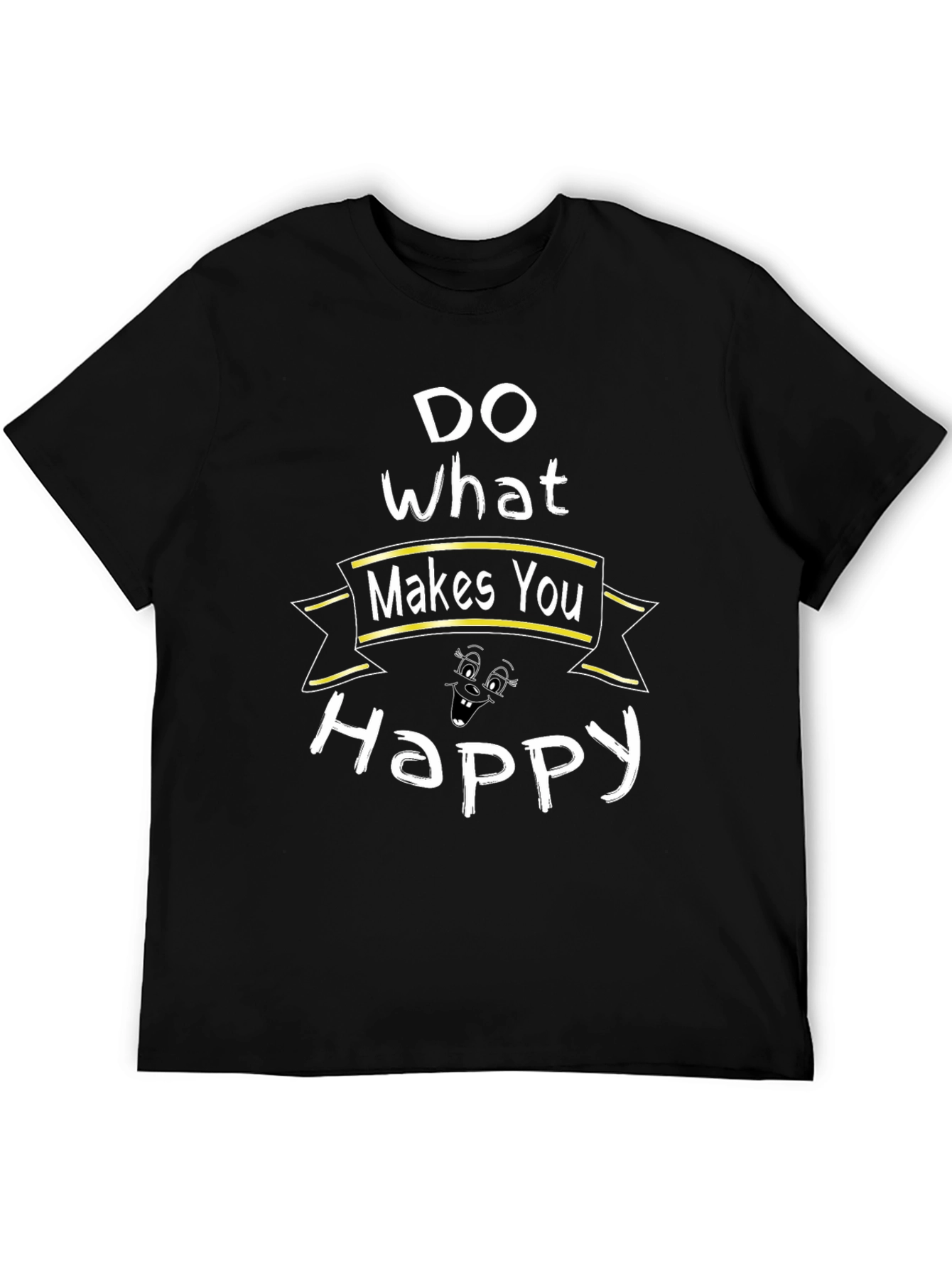 Do What Makes You Happy Graphic Tee - Black Cotton Blend
