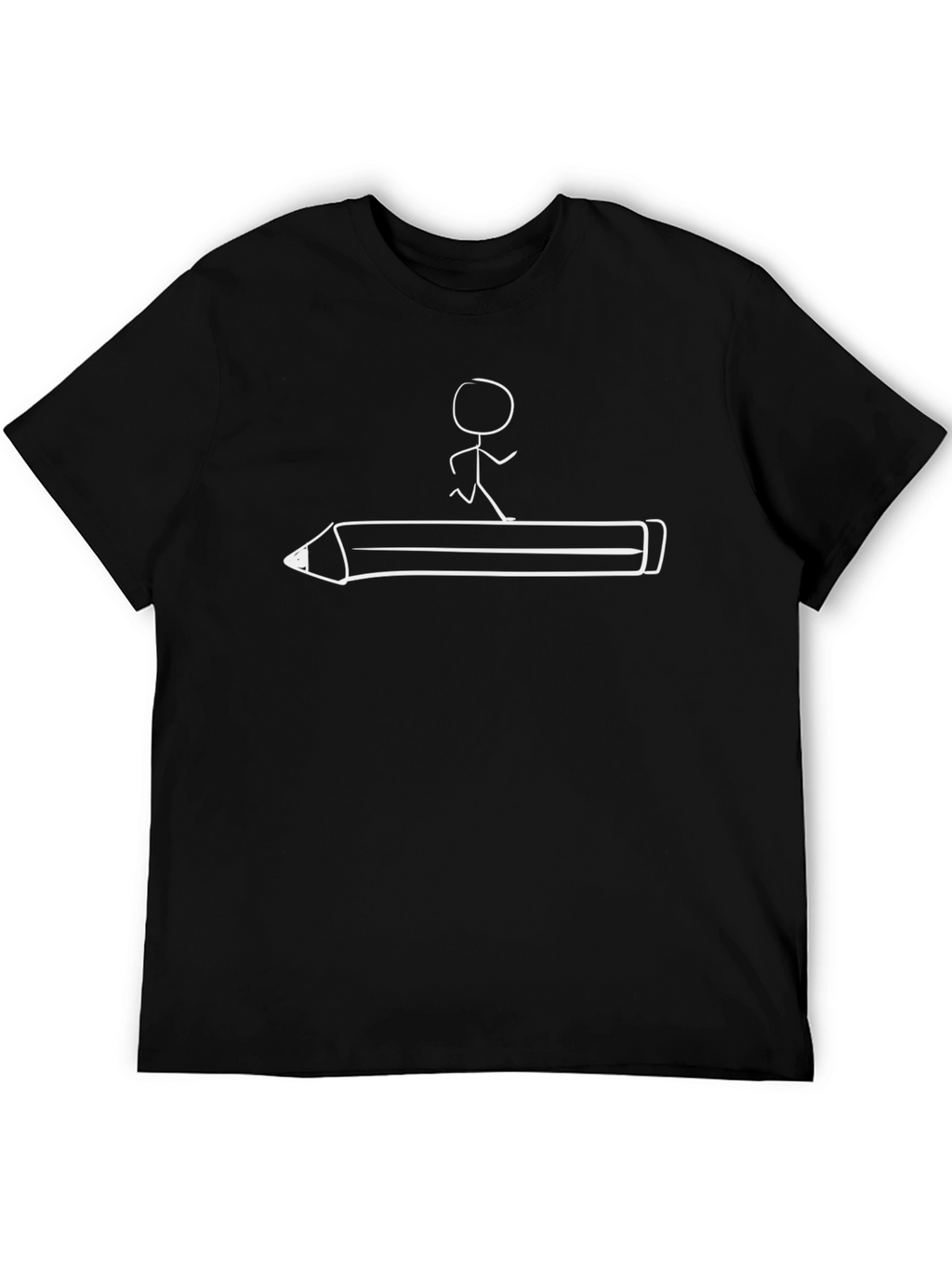Pencil Runner Graphic Tee - Black Cotton T-Shirt