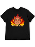 Rocky Rob Devil Flame Graphic Black T-Shirt