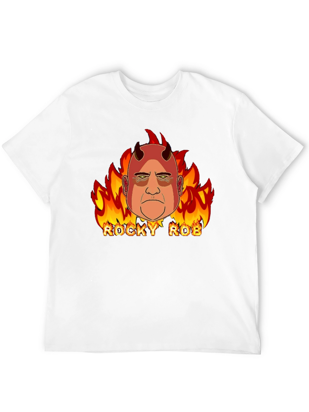 Rocky Rob Devil Flame Graphic Black T-Shirt