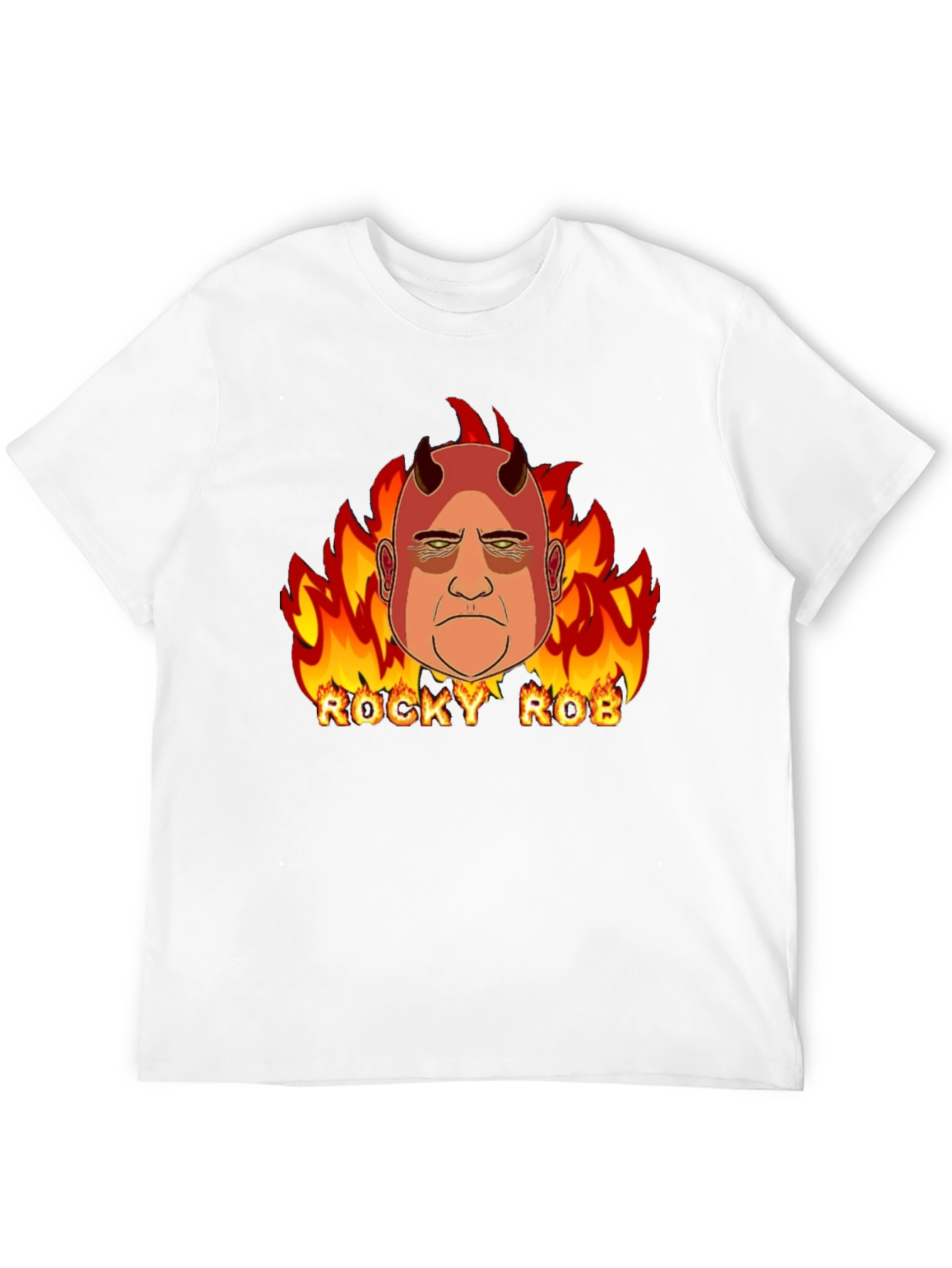 Rocky Rob Devil Flame Graphic Black T-Shirt