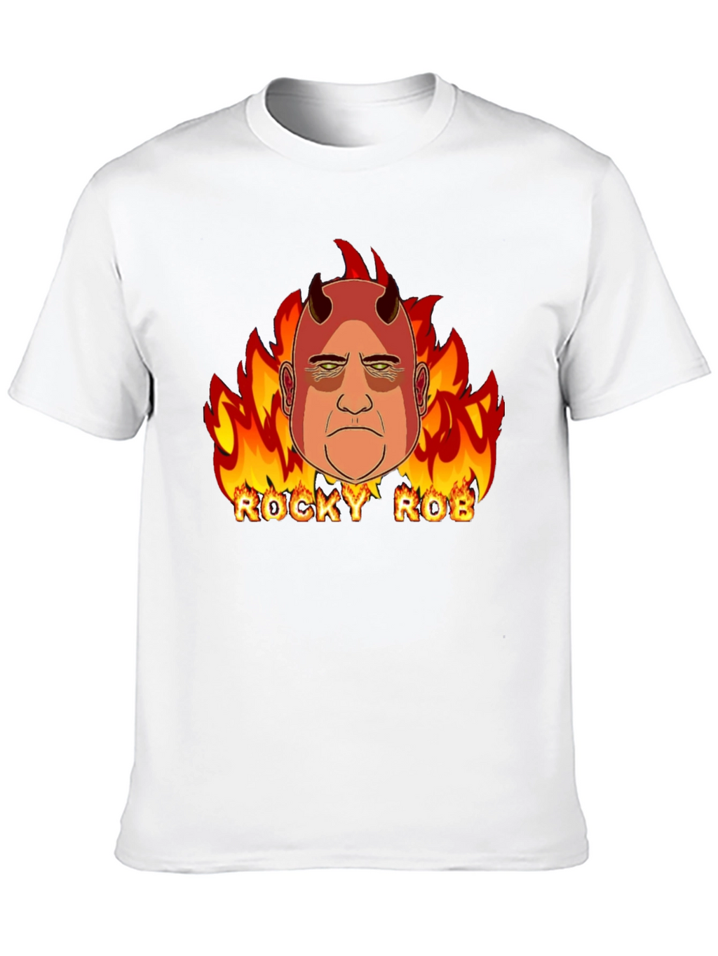 Rocky Rob Devil Flame Graphic Black T-Shirt