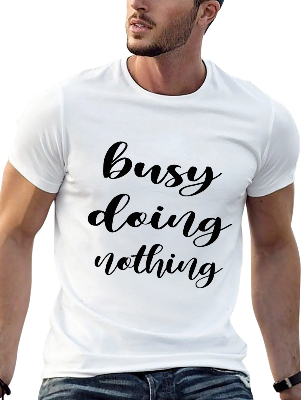 Busy Doing Nothing Black T-Shirt
