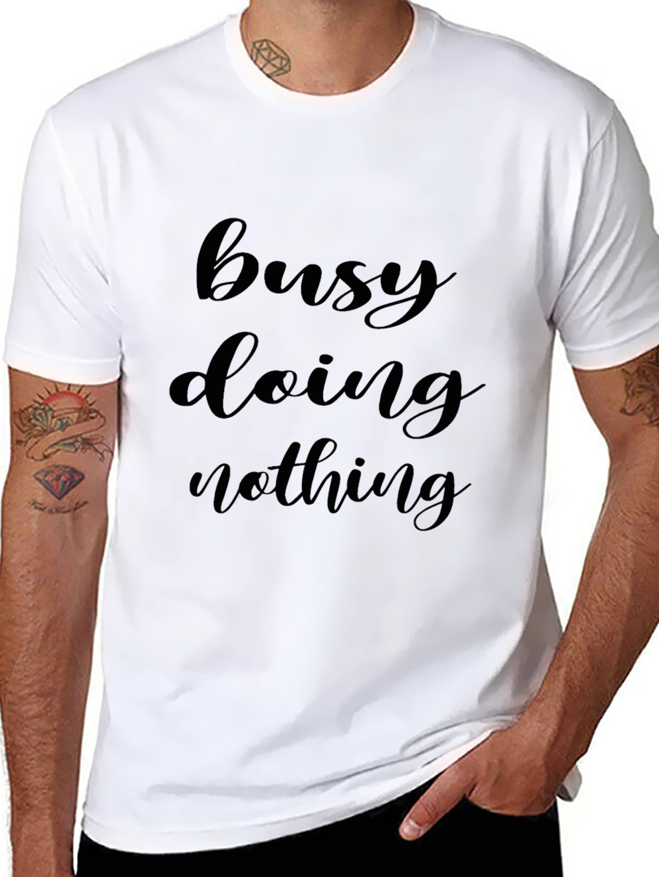 Busy Doing Nothing Black T-Shirt