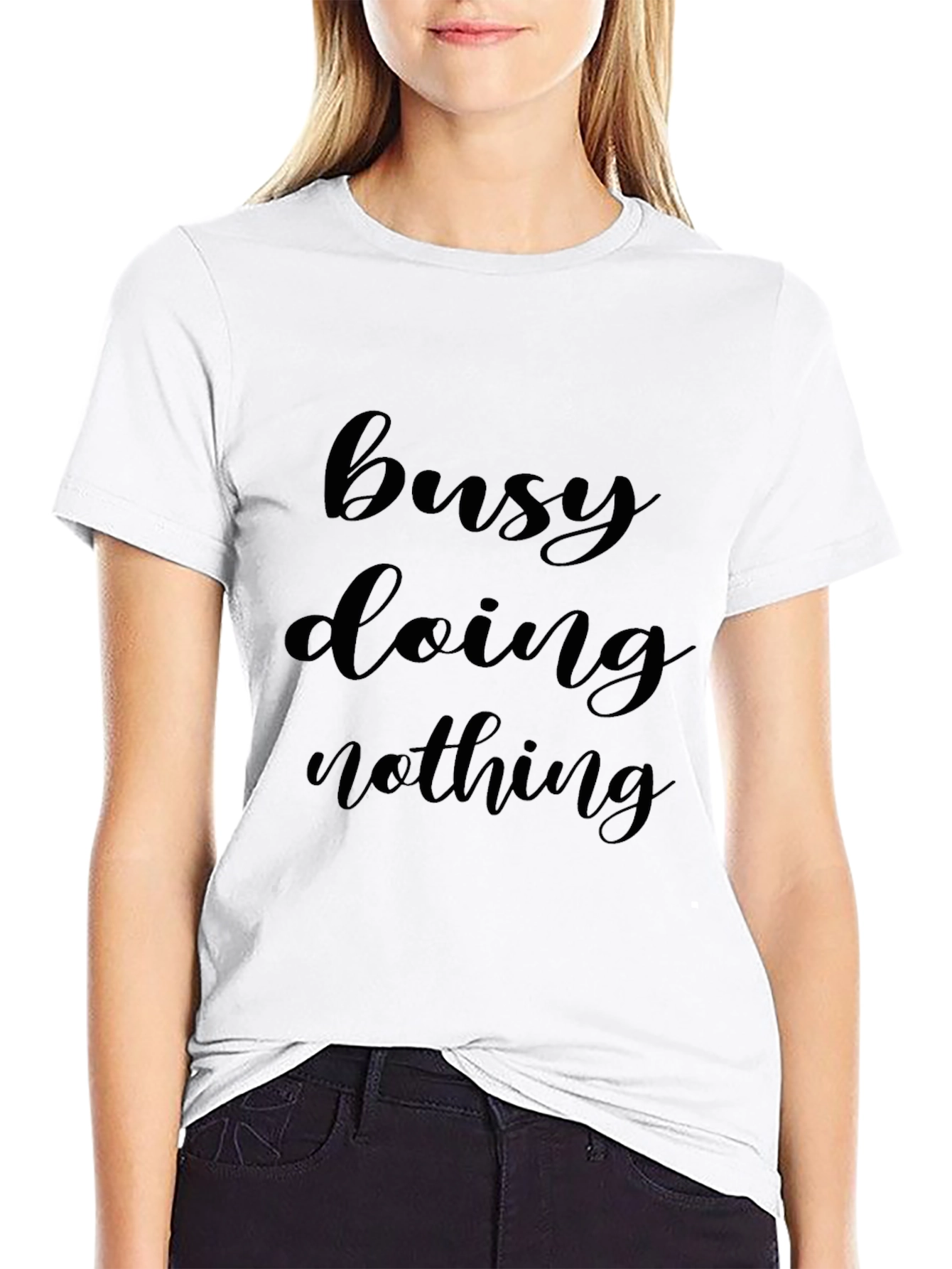 Busy Doing Nothing Black T-Shirt