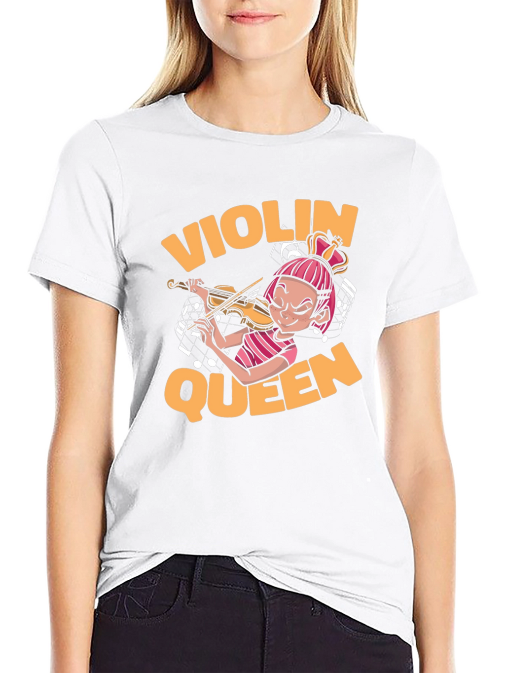 Violin Queen Black T-Shirt - Music Lover Tee