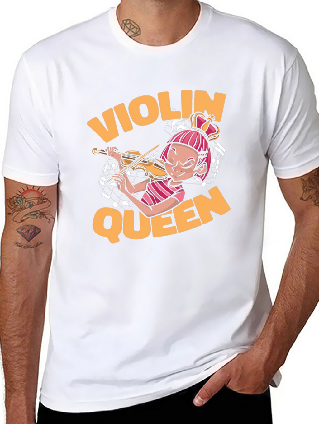Violin Queen Black T-Shirt - Music Lover Tee