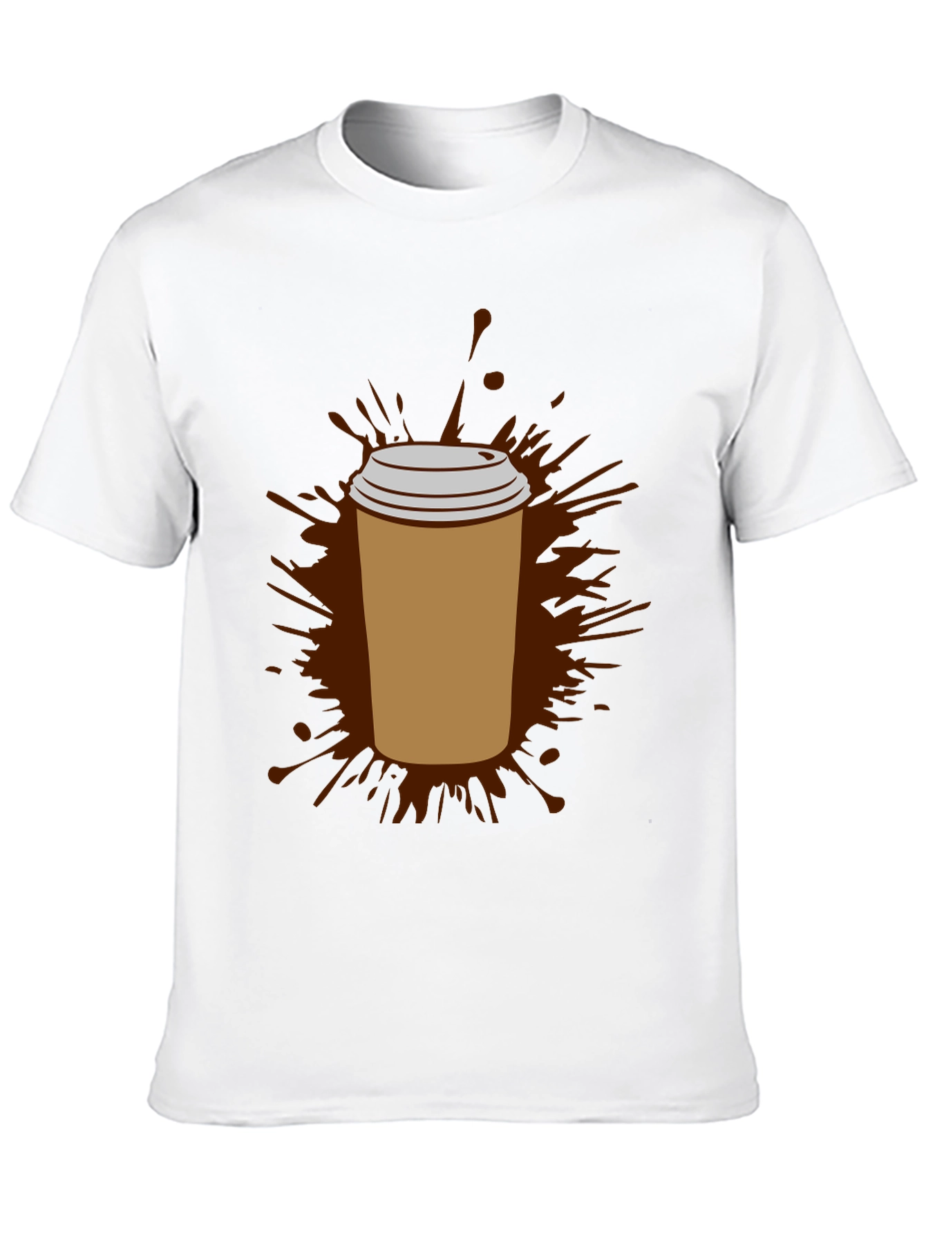 Coffee Splash Graphic Tee - Black Cotton Comfort