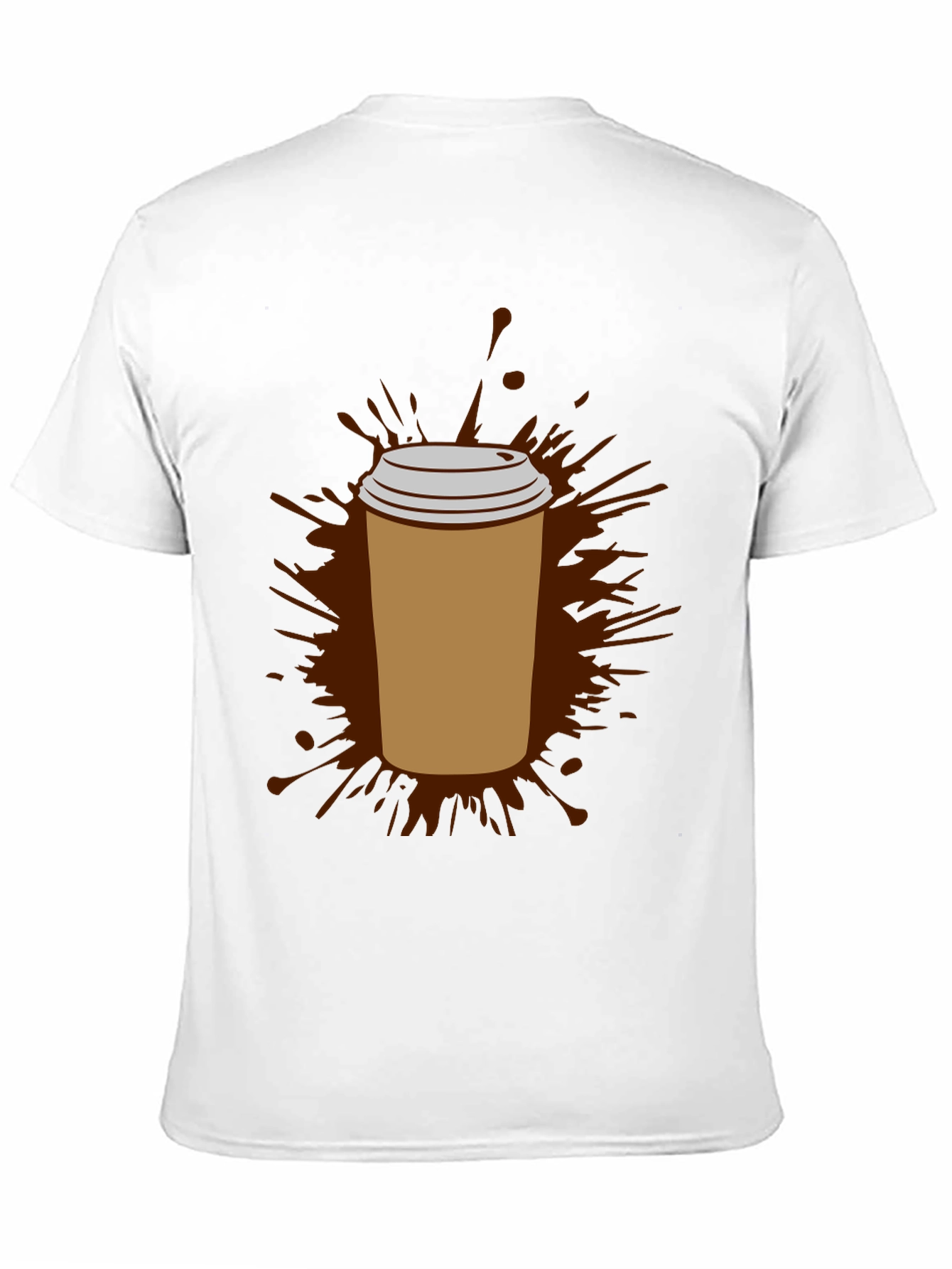 Coffee Splash Graphic Tee - Black Cotton Comfort