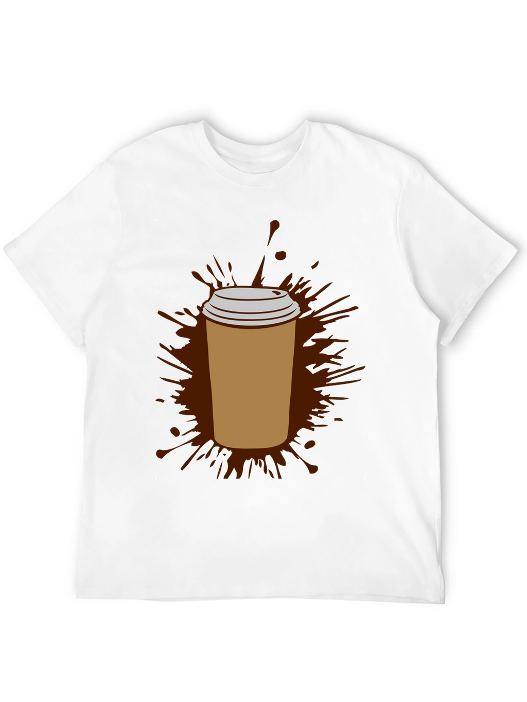Coffee Splash Graphic Tee - Black Cotton Comfort