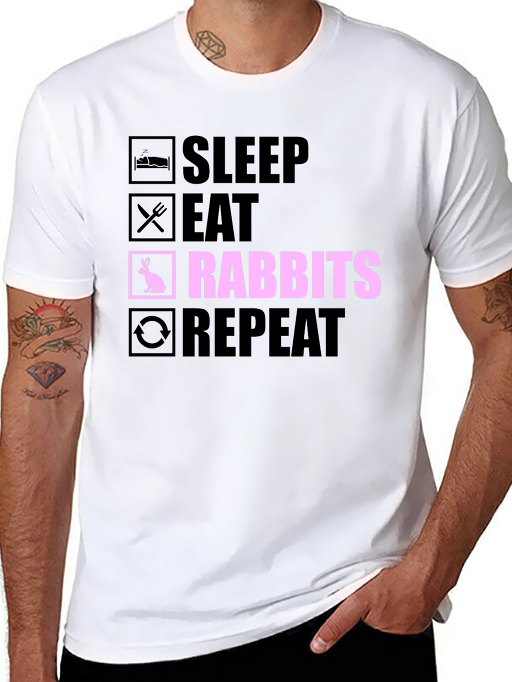 Sleep Eat Rabbits Repeat T-Shirt