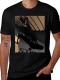 Skateboarding Gorilla Graphic Tee - Black T-Shirt