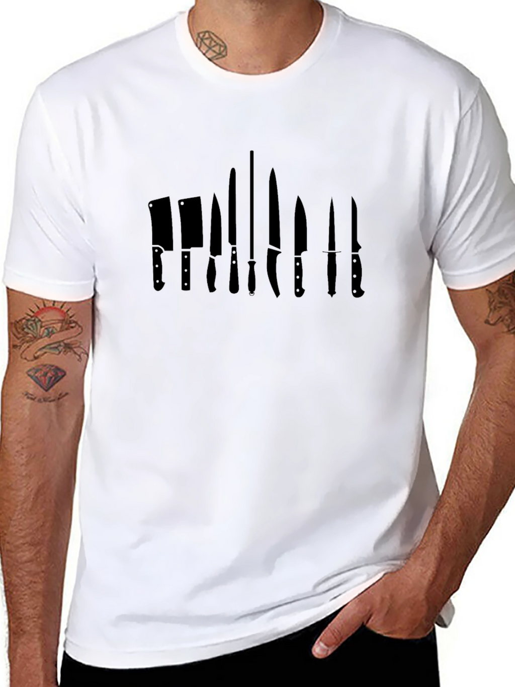Chef Knife Black T-Shirt - Culinary Cutlery