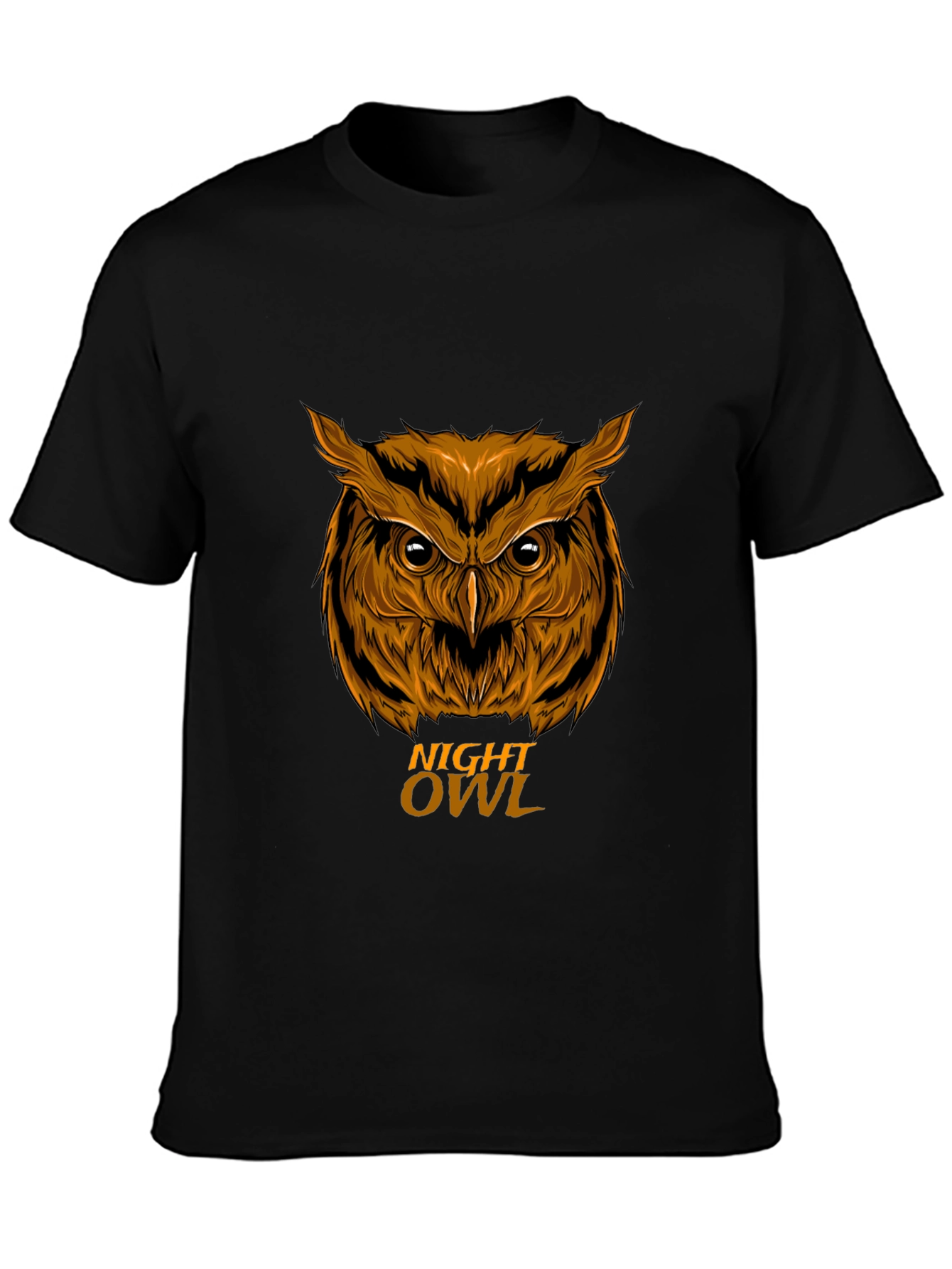 Night Owl Graphic Print Mens Black T-Shirt