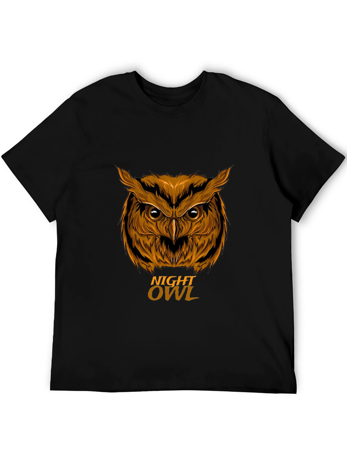Night Owl Graphic Print Mens Black T-Shirt