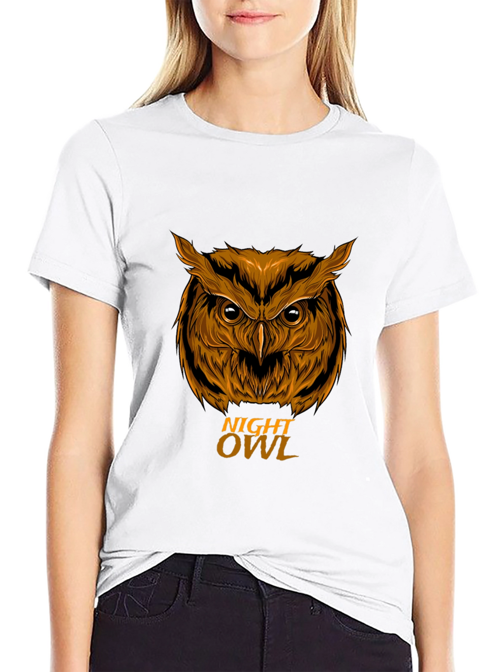 Night Owl Graphic Print Mens Black T-Shirt