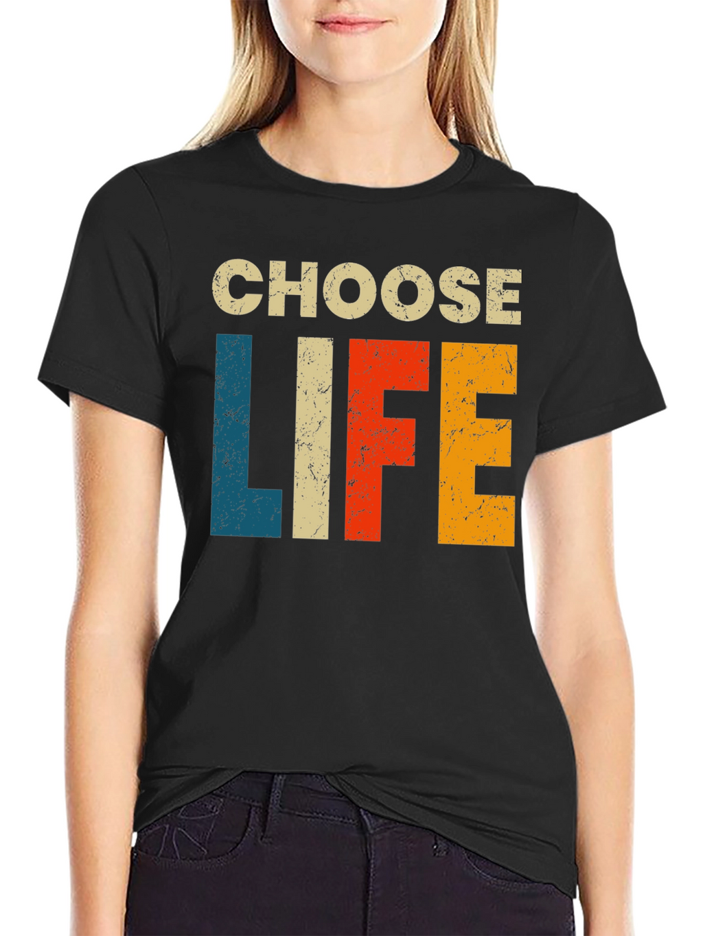 Choose Life Retro Style Black T-Shirt